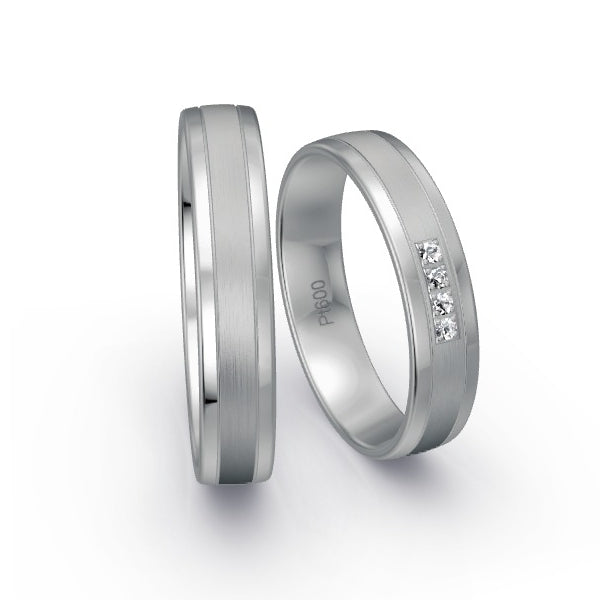 Trauringe Platin 600 mit 0.04 ct. Brillanten GR15935