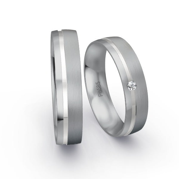 Trauringe Palladium 585 mit 0.02 ct. Brillanten GR15952