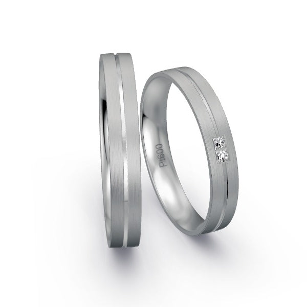 Trauringe Platin 600 mit 0.02 ct. Brillanten GR15953