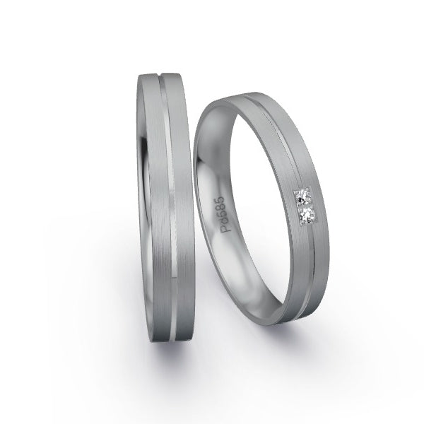 Trauringe Palladium 585 mit 0.02 ct. Brillanten GR15954