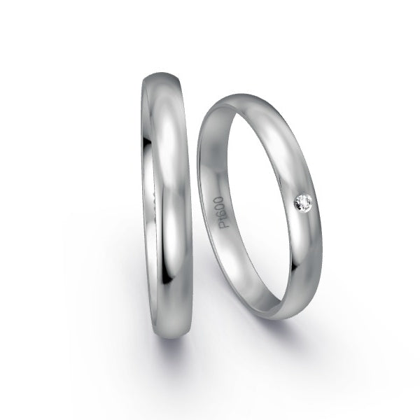 Trauringe Platin 600 mit 0.01 ct. Brillanten GR15955
