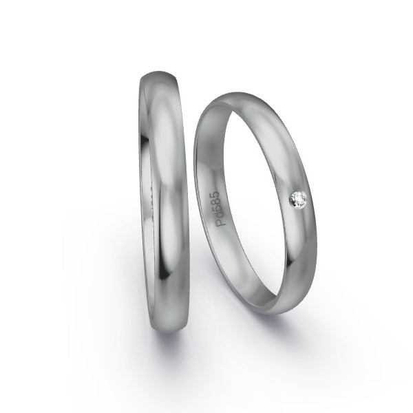 Trauringe Palladium 585 mit 0.01 ct. Brillanten GR15956