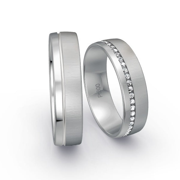 Trauringe Platin 600 mit 0.24 ct. Brillanten GR15957