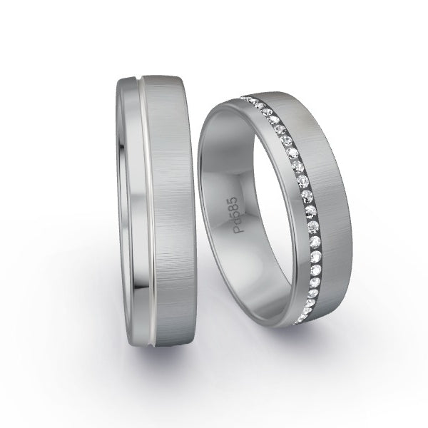 Trauringe Palladium 585 mit 0.24 ct. Brillanten GR15958