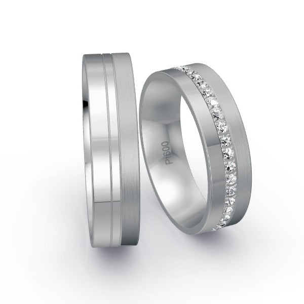 Trauringe Platin 600 mit 0.4 ct. Brillanten GR15959