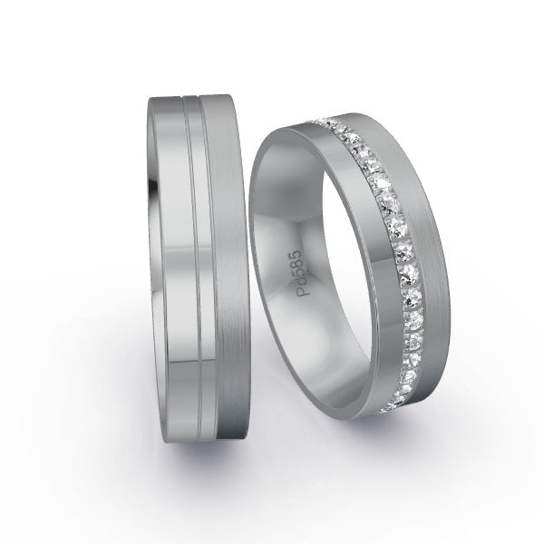 Trauringe Palladium 585 mit 0.4 ct. Brillanten GR15960