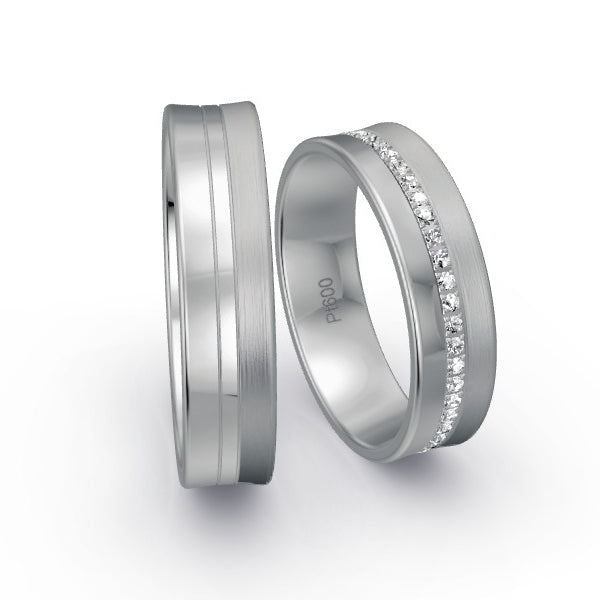 Trauringe Platin 600 mit 0.235 ct. Brillanten GR15965