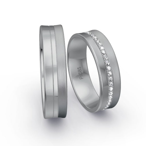 Trauringe Palladium 585 mit 0.235 ct. Brillanten GR15966