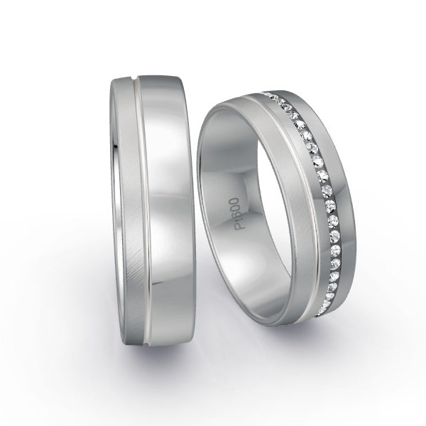 Trauringe Platin 600 mit 0.24 ct. Brillanten GR15967