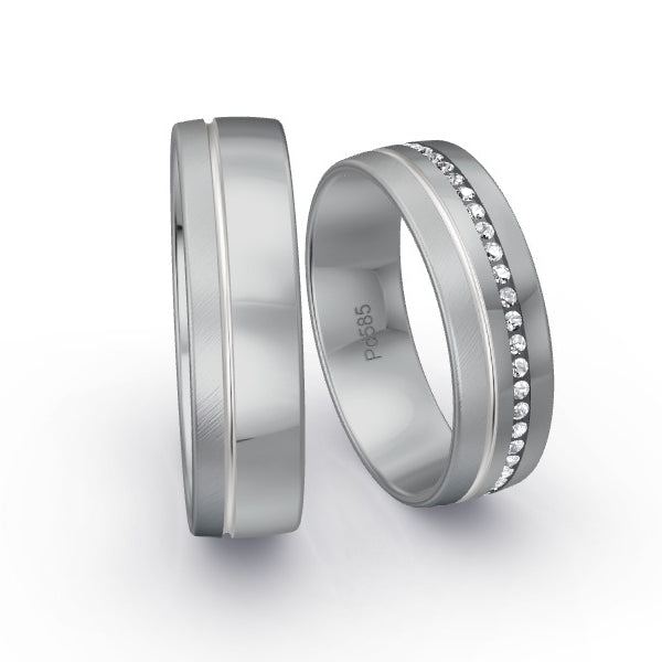 Trauringe Palladium 585 mit 0.24 ct. Brillanten GR15968