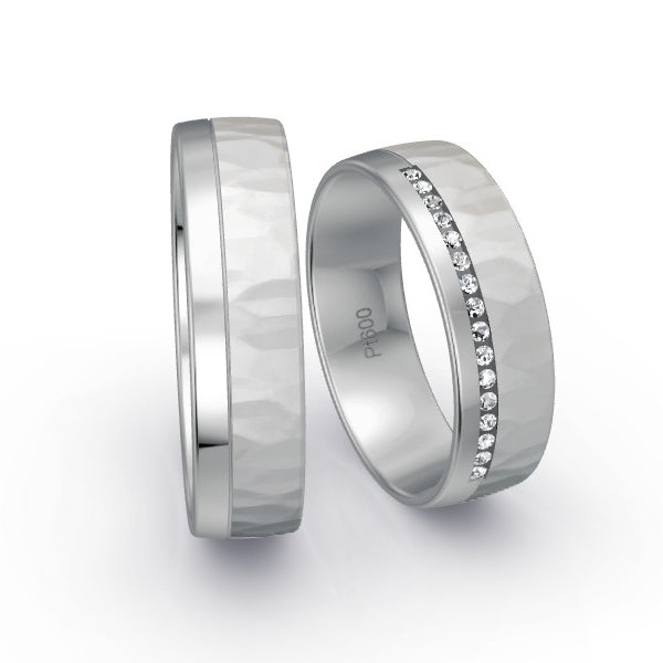 Trauringe Platin 600 mit 0.08 ct. Brillanten GR15969