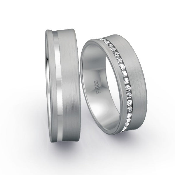 Trauringe Platin 600 mit 0.41 ct. Brillanten GR15971
