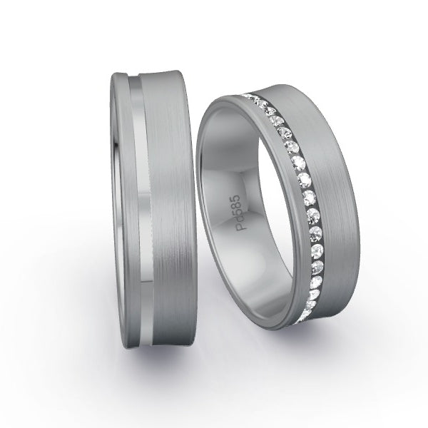 Trauringe Palladium 585 mit 0.41 ct. Brillanten GR15972