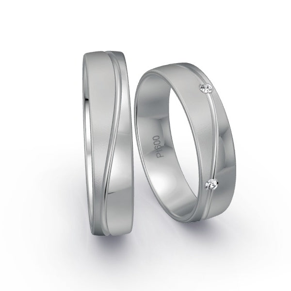 Trauringe Platin 600 mit 0.075 ct. Brillanten GR15979