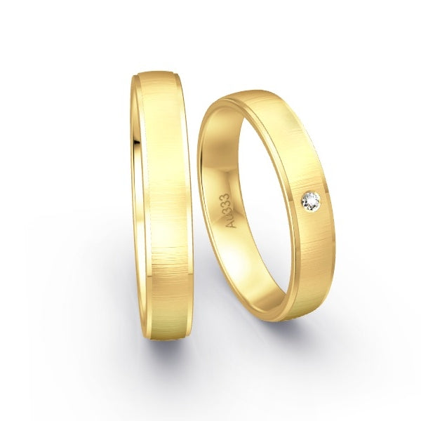 Trauringe Gelbgold 333 mit 0.015 ct. Brillanten GR14895