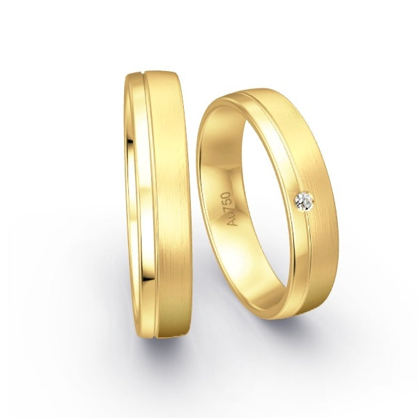 Trauringe Gelbgold 750 mit 0.015 ct. Brillanten GR14919