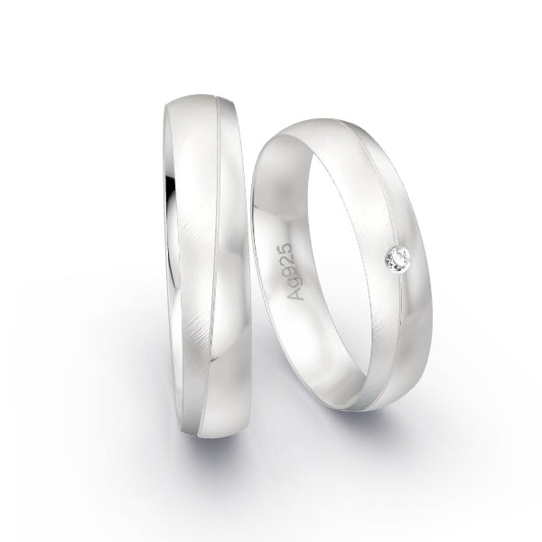 Trauringe Silber 925 mit 0.015 ct. Brillanten GR23948
