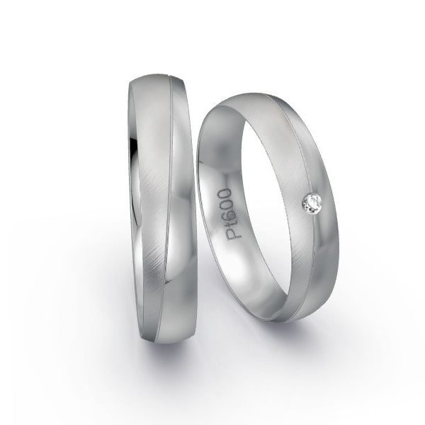 Trauringe Platin 600 mit 0.015 ct. Brillanten GR23949