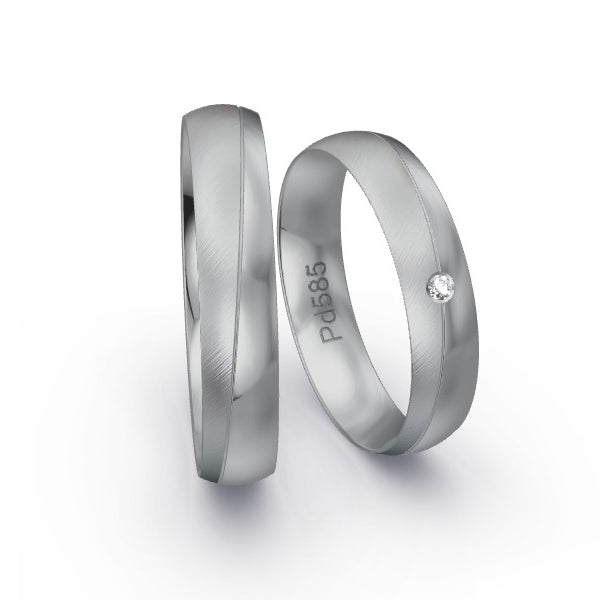 Trauringe Palladium 585 mit 0.015 ct. Brillanten GR23950