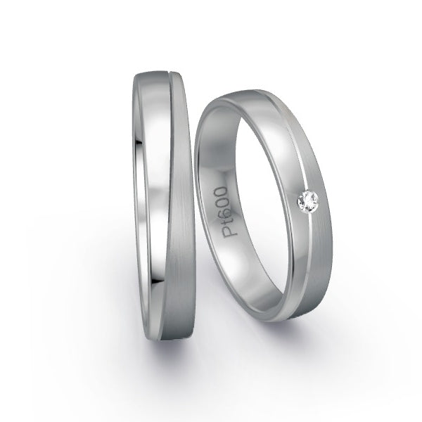 Trauringe Platin 600 mit 0.02 ct. Brillanten GR24121