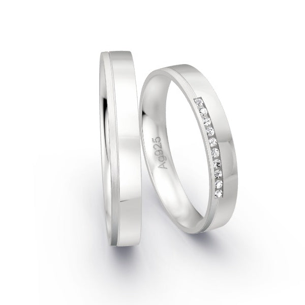Trauringe Silber 925 mit 0.05 ct. Brillanten GR24240