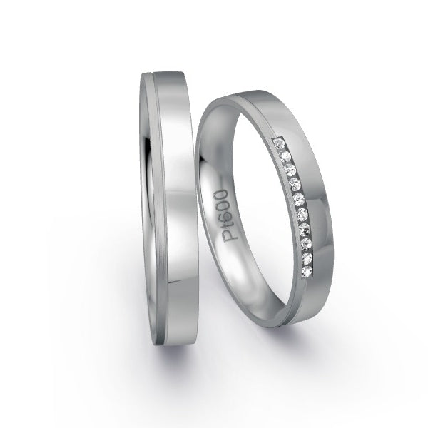 Trauringe Platin 600 mit 0.05 ct. Brillanten GR24241