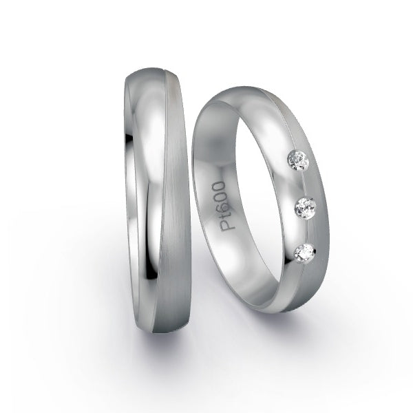 Trauringe Platin 600 mit 0.06 ct. Brillanten GR24256