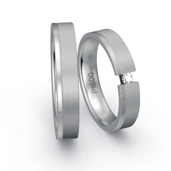 Trauringe Platin 600 mit 0.07 ct. Brillanten GR24438