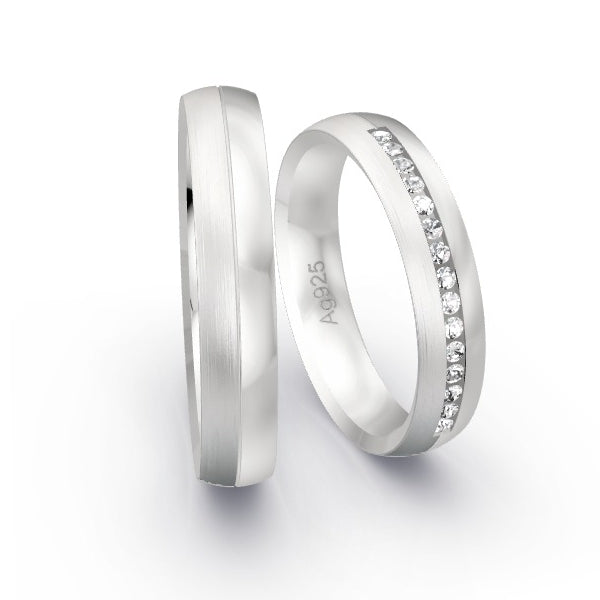 Trauringe Silber 925 mit 0.15 ct. Brillanten GR24452