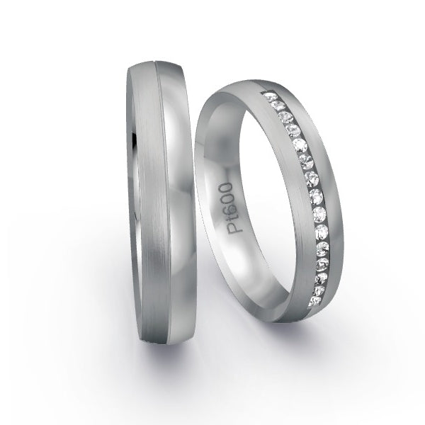Trauringe Platin 600 mit 0.15 ct. Brillanten GR24453
