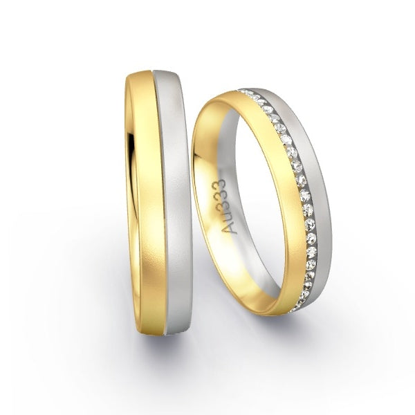 Trauringe Gelbgold 333 / Weissgold 333 mit 0.245 ct. Brillanten GR24456