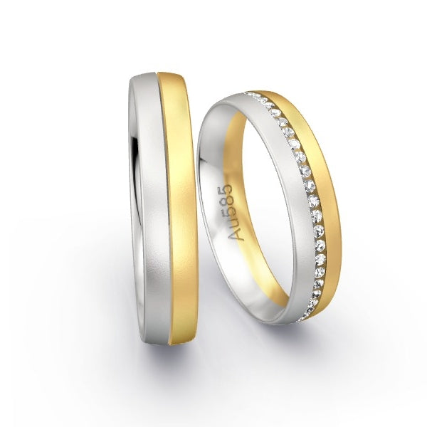 Trauringe Weissgold 585 / Gelbgold 585 mit 0.245 ct. Brillanten GR24458