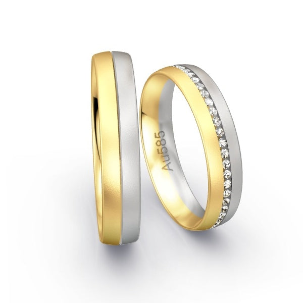 Trauringe Gelbgold 585 / Weissgold 585 mit 0.245 ct. Brillanten GR24460