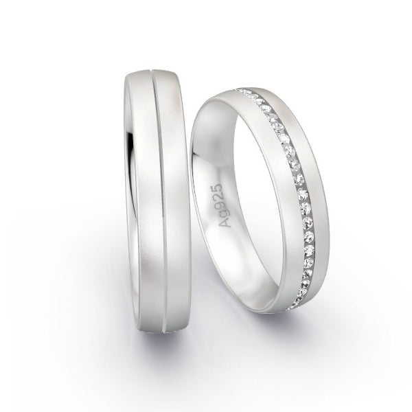 Trauringe Silber 925 mit 0.245 ct. Brillanten GR24467