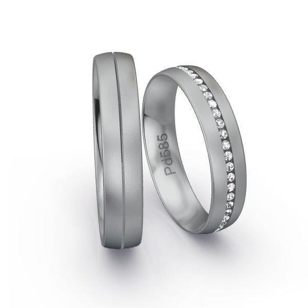 Trauringe Palladium 585 mit 0.245 ct. Brillanten GR24469