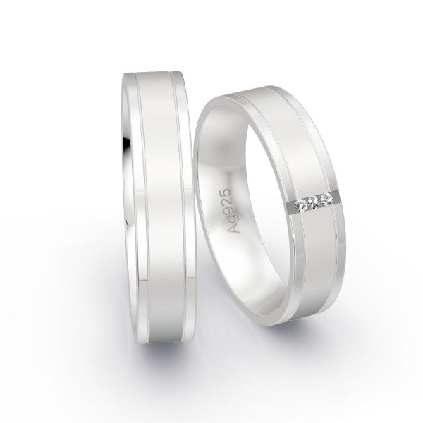 Trauringe Silber 925 mit 0.015 ct. Brillanten GR24483