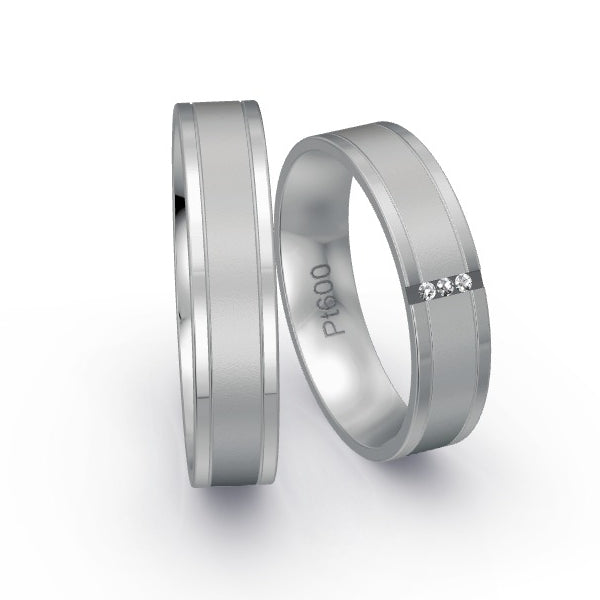 Trauringe Platin 600 mit 0.015 ct. Brillanten GR24484