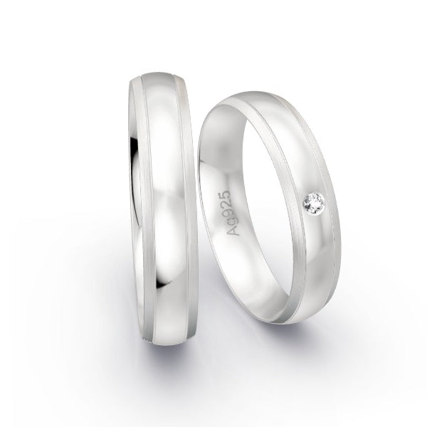 Trauringe Silber 925 mit 0.02 ct. Brillanten GR24498