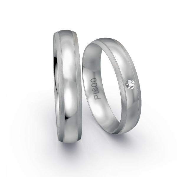 Trauringe Platin 600 mit 0.02 ct. Brillanten GR24499
