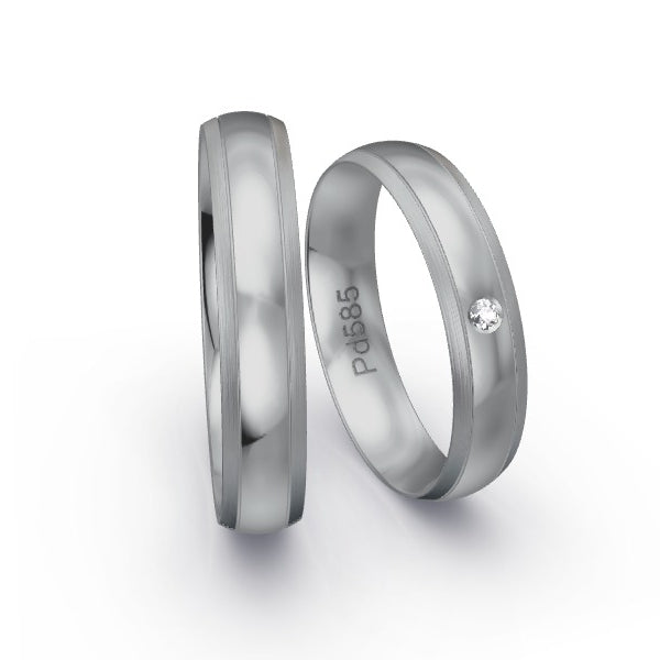 Trauringe Palladium 585 mit 0.02 ct. Brillanten GR24500
