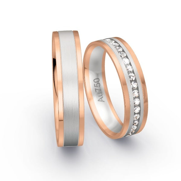 Trauringe Rotgold 750 / Weissgold 750 mit 0.555 ct. Brillanten GR24512