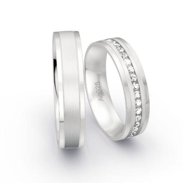 Trauringe Silber 925 mit 0.555 ct. Brillanten GR24513