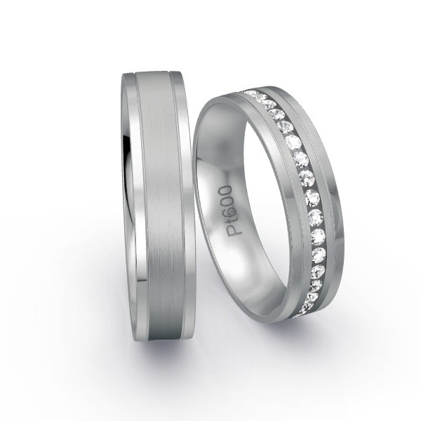 Trauringe Platin 600 mit 0.555 ct. Brillanten GR24514