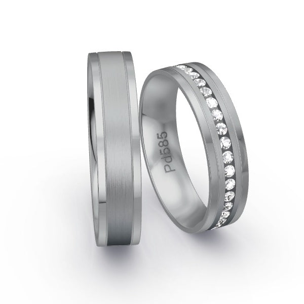 Trauringe Palladium 585 mit 0.555 ct. Brillanten GR24515