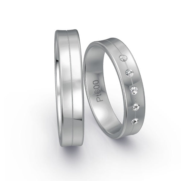 Trauringe Platin 600 mit 0.05 ct. Brillanten GR24529