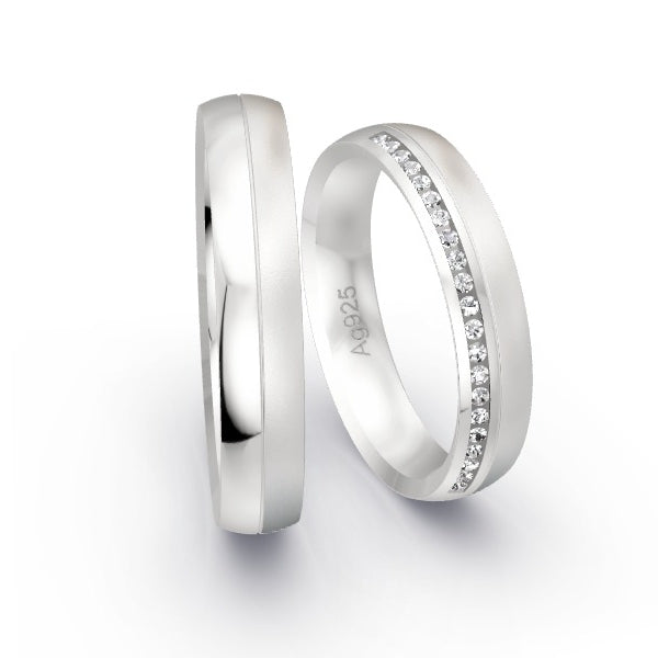 Trauringe Silber 925 mit 0.105 ct. Brillanten GR24543