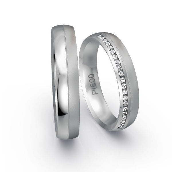 Trauringe Platin 600 mit 0.105 ct. Brillanten GR24544