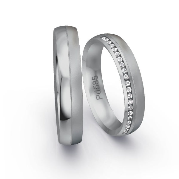 Trauringe Palladium 585 mit 0.105 ct. Brillanten GR24545