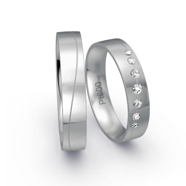 Trauringe Platin 600 mit 0.08 ct. Brillanten GR24559