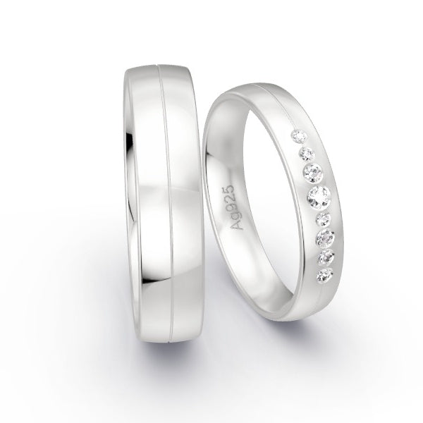Trauringe Silber 925 mit 0.095 ct. Brillanten GR24573